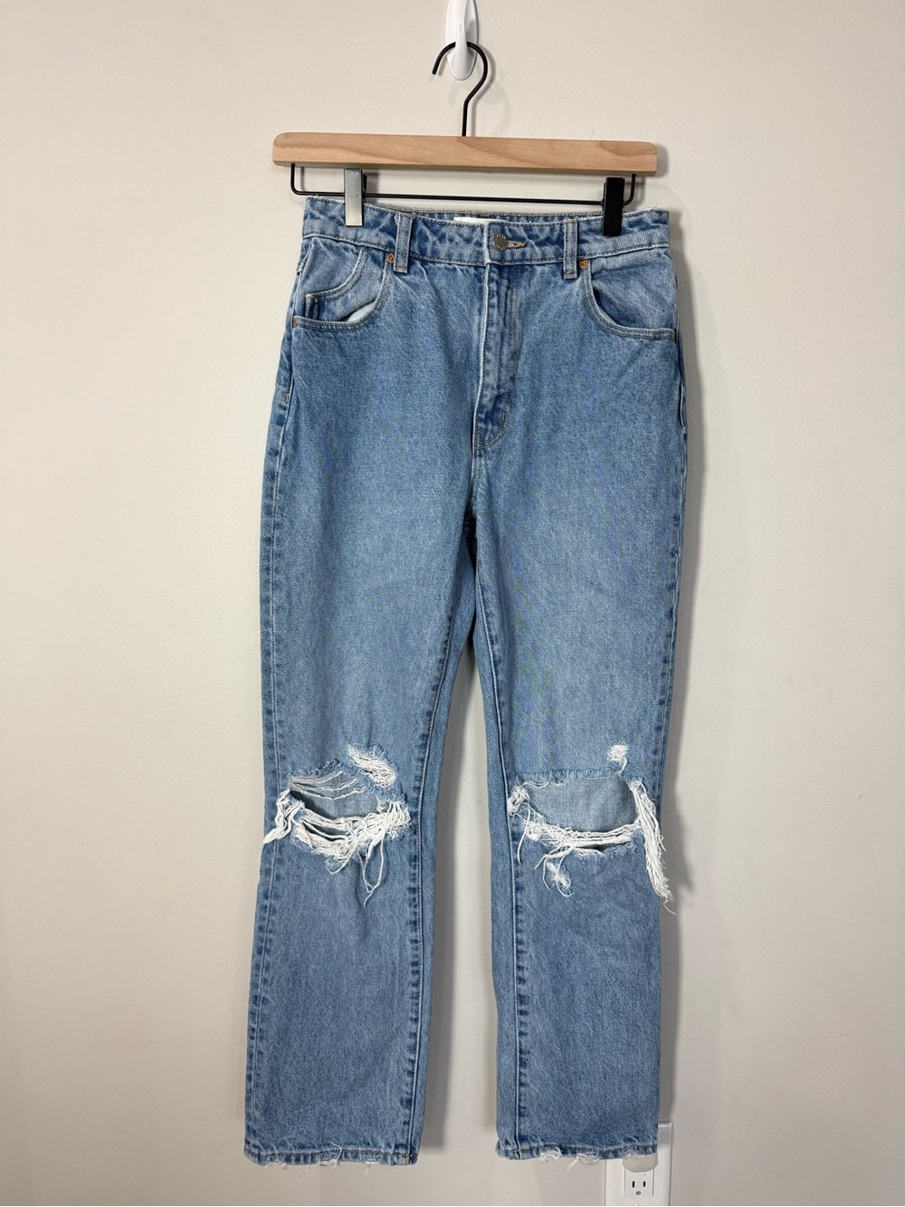 Rolla’s Original High Rise Straight Jeans G’Day Mate Distressed Size 26
